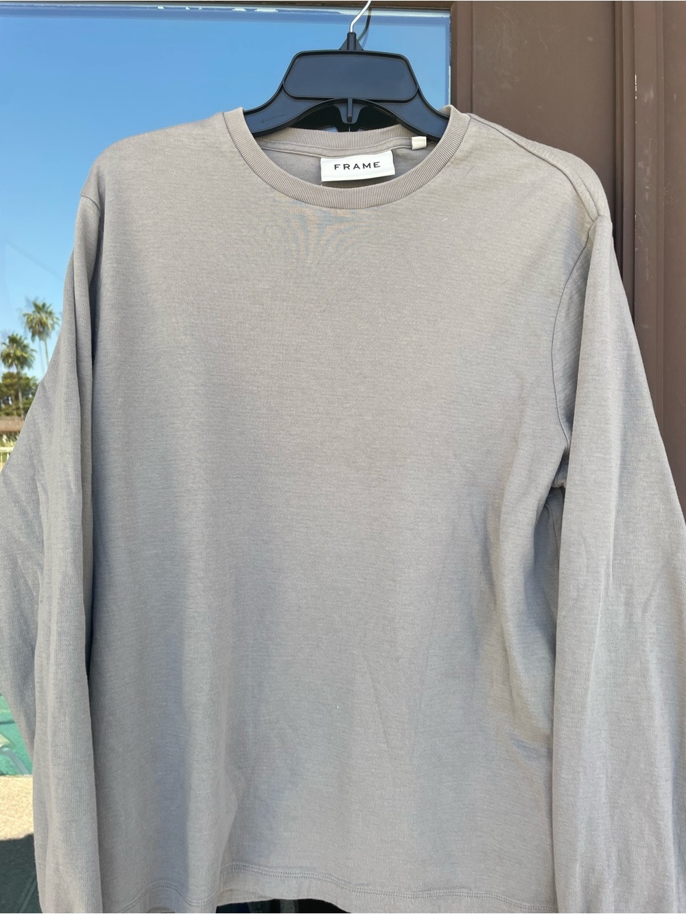 FRAME Taupe Crew Sweatshirt M